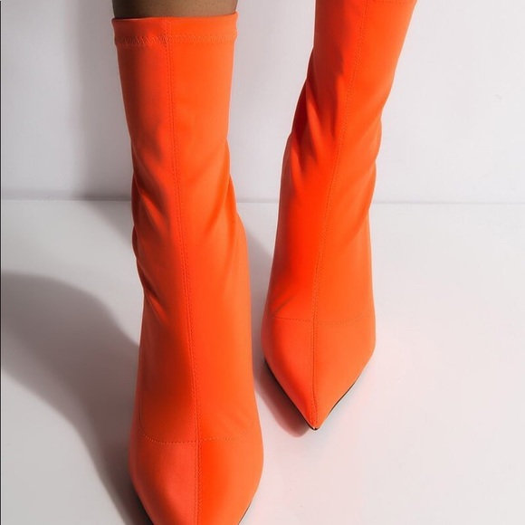 neon orange booties
